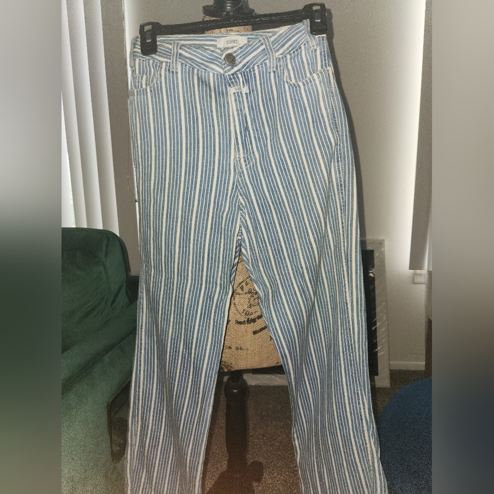 Closed Women's High Rise Striped Jeans - Blue and White